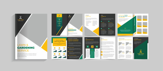 Lawn Mower Garden or Landscaping Service
Lawn Care catalogue, Brochure, magazine,
booklet design, presentation design