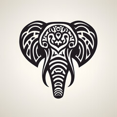 Elephant tribal tattoo design dark art illustration&nbsp;isolated on white background