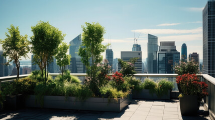 Fototapeta premium Urban Rooftop Oasis