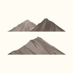 Mountain Landscape Vector Illustration Set