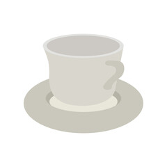 coffee cup vector on white background, flat design illustration