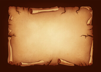 old paper scroll horizontal