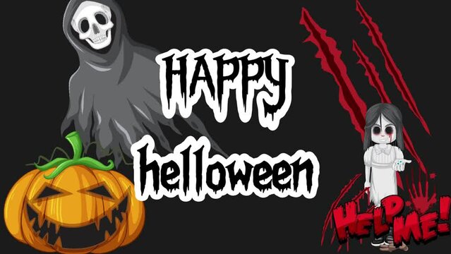 halloween greeting cards spooky ghost pumpkin .