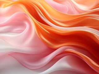 Obraz premium Flowing fabrics abstract orange yellow and pink swirly background generative ai