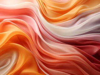 Obraz premium Flowing fabrics abstract orange yellow and pink swirly background generative ai