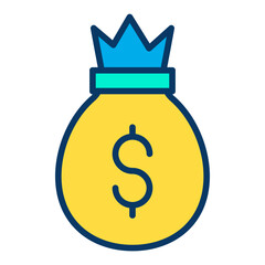 Lineal color Dollar Bag icon
