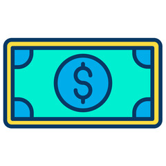 Lineal color Dollar Note icon