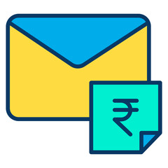 Lineal color Rupees Message icon