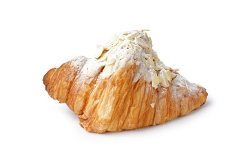 Tasty sweet croissant isolated on white background