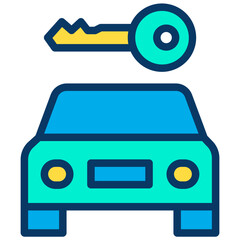 Lineal color Car Key icon