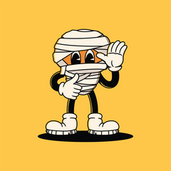 Halloween Retro Mascot Character Illustration