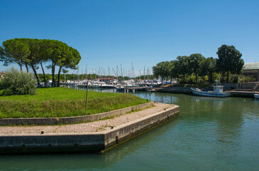 The marina in Aquileia in Friuli-Venezia Giulia, north east Italy. August