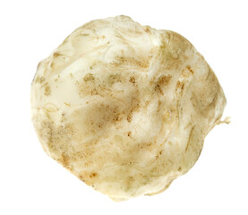 Jerusalem artichoke sweet potato tubers on white background.