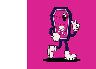 Halloween Retro Mascot Character Illustration