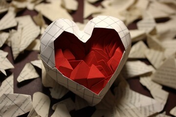 Paper heart. Generative AI
