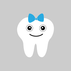 Tooth icon vector. Tooth Fairy illustration sign. Funny tooth symbol or logo.