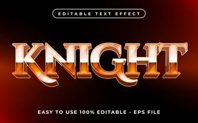 Knight editable text effect mock up use for logo and business brand, 3d typography template