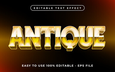 Antique editable text effect mock up use for logo and business brand, 3d typography template