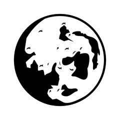 moon eart icon logo design vector template illustration