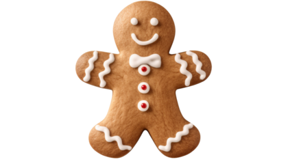 A cute gingerbread man cookies with smile PNG Transparent