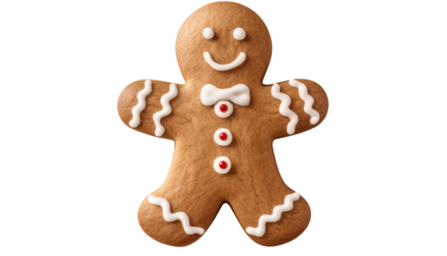 A cute gingerbread man cookies with smile PNG Transparent