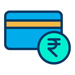 Lineal color Rupees Credit Card icon
