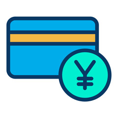 Obraz premium Lineal color Yen Credit Card icon