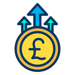 Lineal color Pound Growth value icon