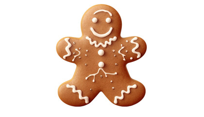 A cute gingerbread man cookies with smile PNG Transparent