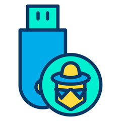 Lineal color Pendrive Hacker icon
