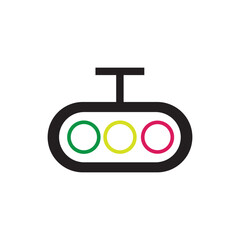 traffic lights icon logo vector design