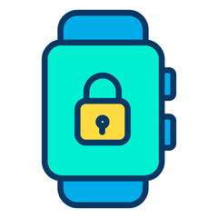 Lineal color Smartwatch Lock icon