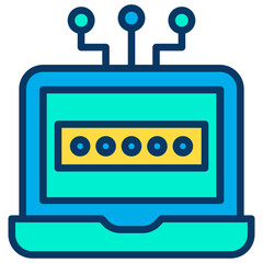 Lineal color Laptop Password icon