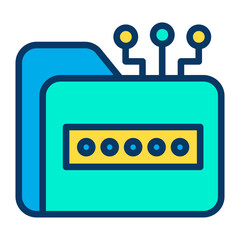Lineal color Folder Password icon