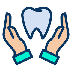 Lineal color dental care icon