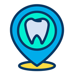 Lineal color school map icon