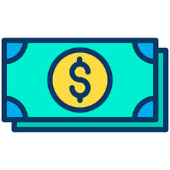 Lineal color Dollar Note icon