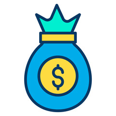Lineal color Dollar Bag icon
