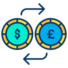 Lineal color Dollar and Pound exchange icon