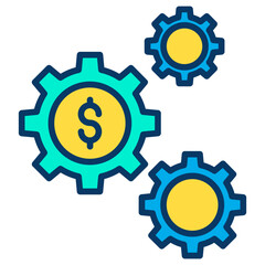 Lineal color Dollar Cog icon