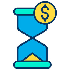 Lineal color Dollar Clock icon
