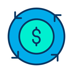 Fototapeta premium Lineal color Dollar Chargeback icon