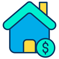 Fototapeta premium Lineal color House rent icon