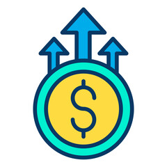 Lineal color Dollar Growth icon