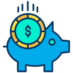 Lineal color Dollar piggy icon