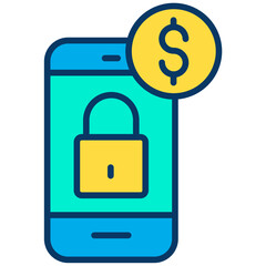 Lineal color Dollar Mobile Security icon