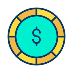 Lineal color Dollar coin icon
