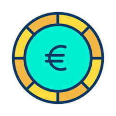 Lineal color Euro coin icon