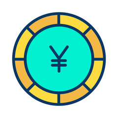 Lineal color Yen coin icon