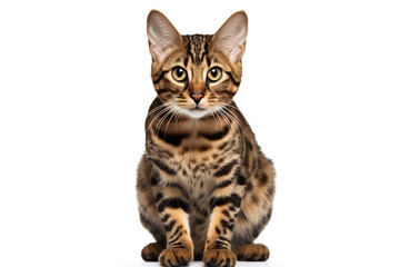 Obraz premium cat isolated on white,A Young Cat's Curiosity Captured